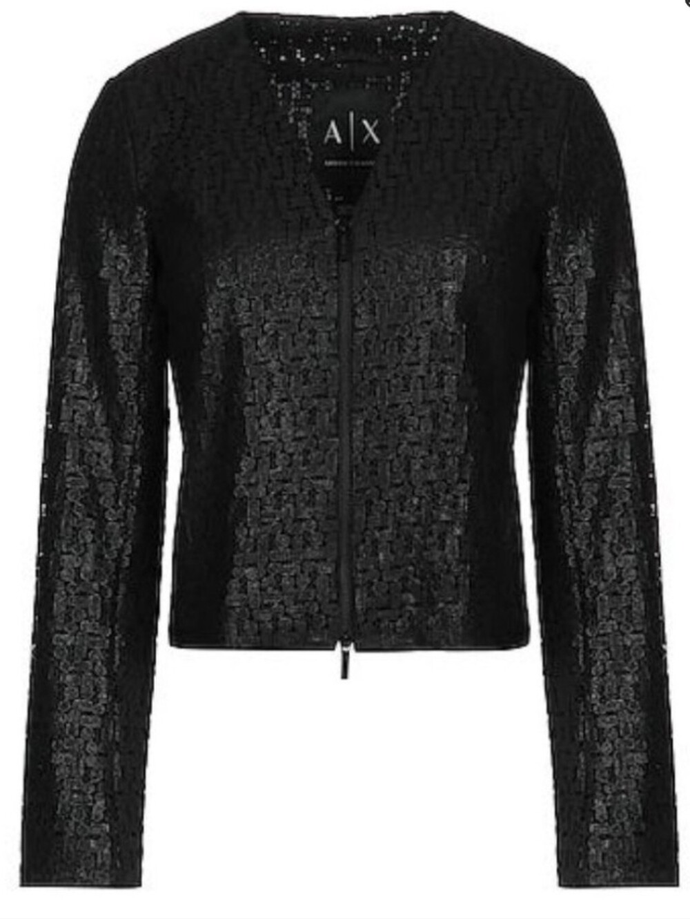 NEW A/X Armani Exchange Sartorial Jacket Textured Black Lace 4 XS S
